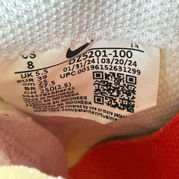 Nike Waffle Debut White Leopard Swoosh Athletic Shoes Womens 8 Black Orange - Picture 5 of 10